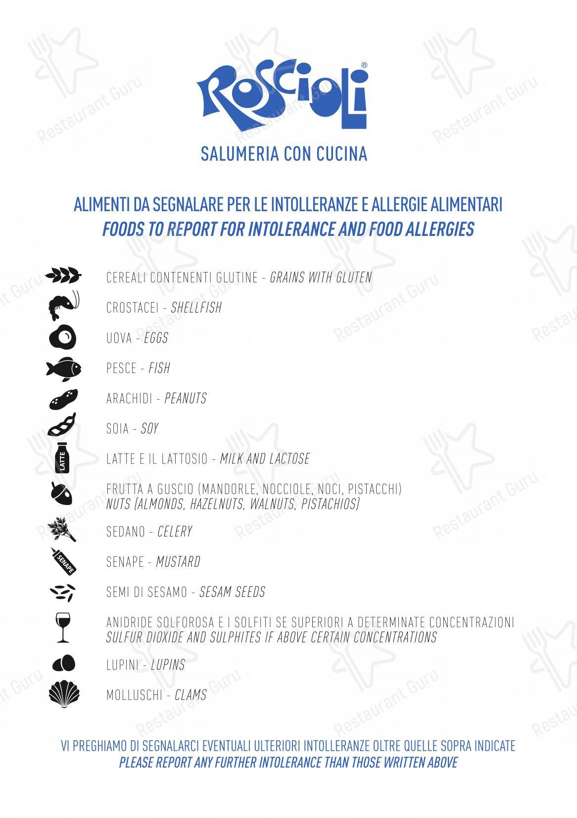 Menu pour Roscioli Salumeria con Cucina - Детское
