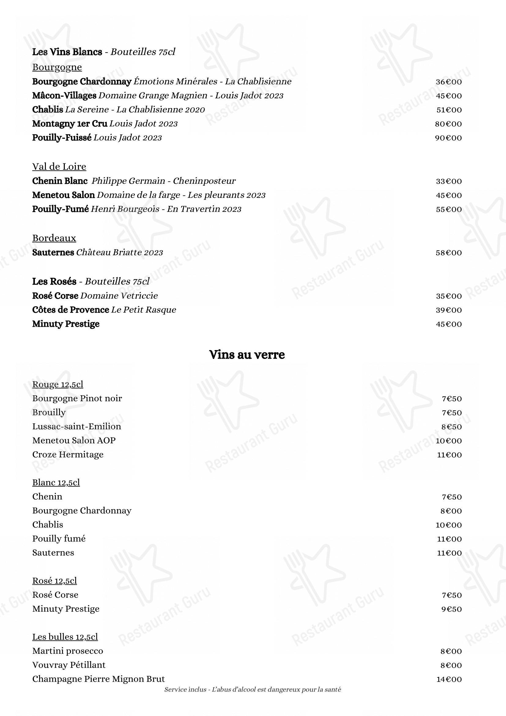 Menu pour SYA - Menu bar