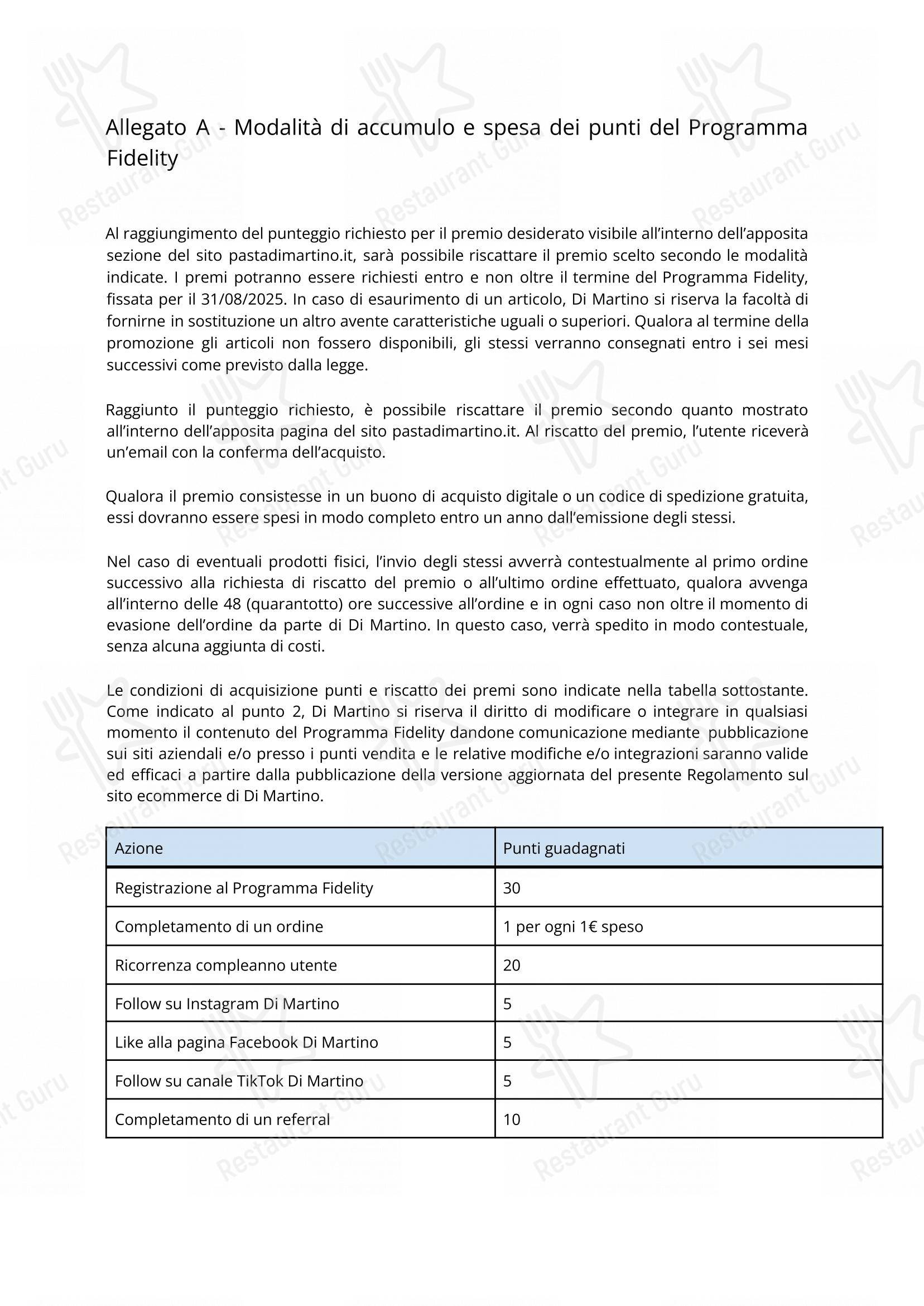 菜单 per Sea Front Di Martino Pasta Bar in Napoli