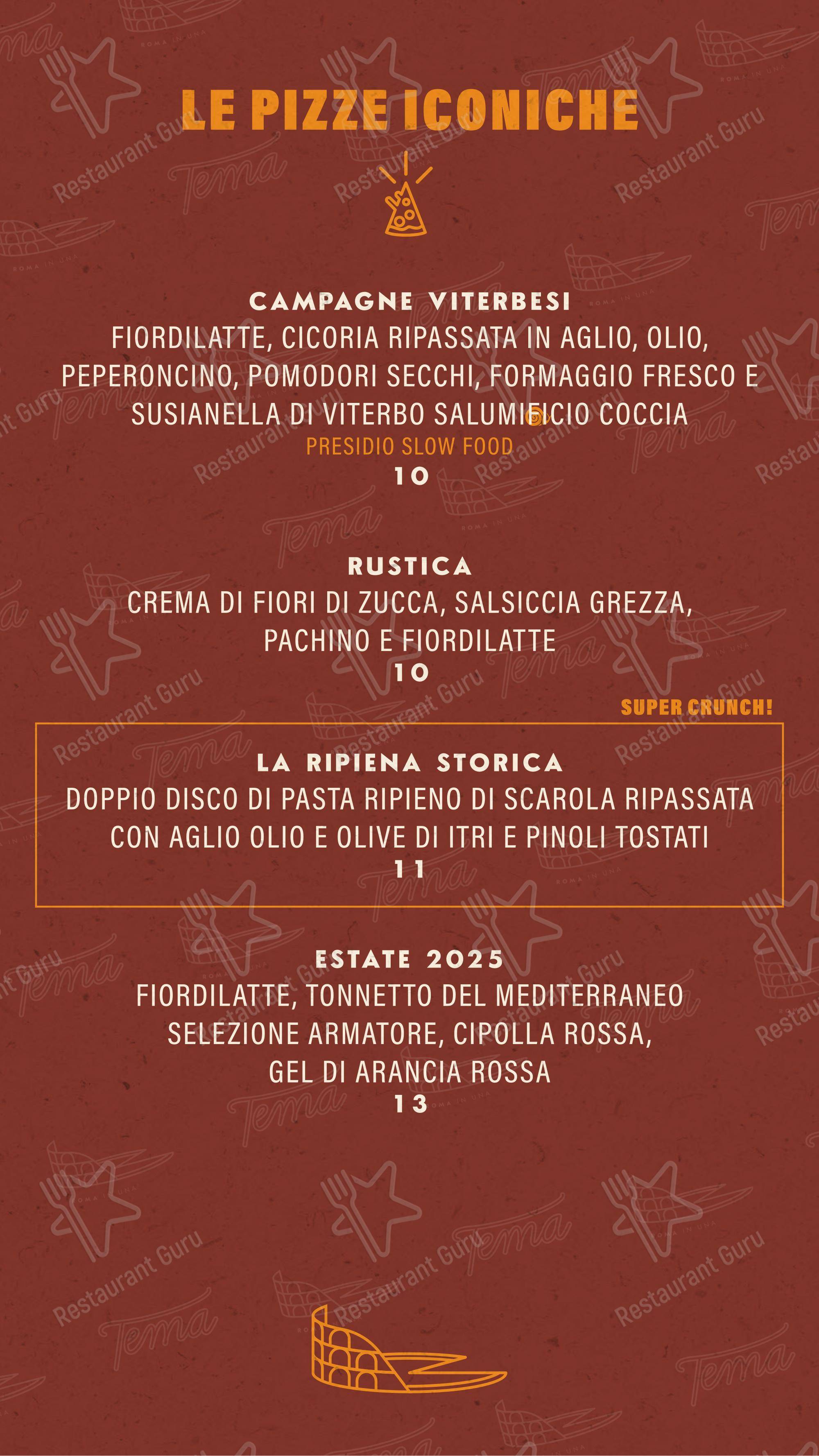 Menu per Tema - Roma in una pizza in Aprilia