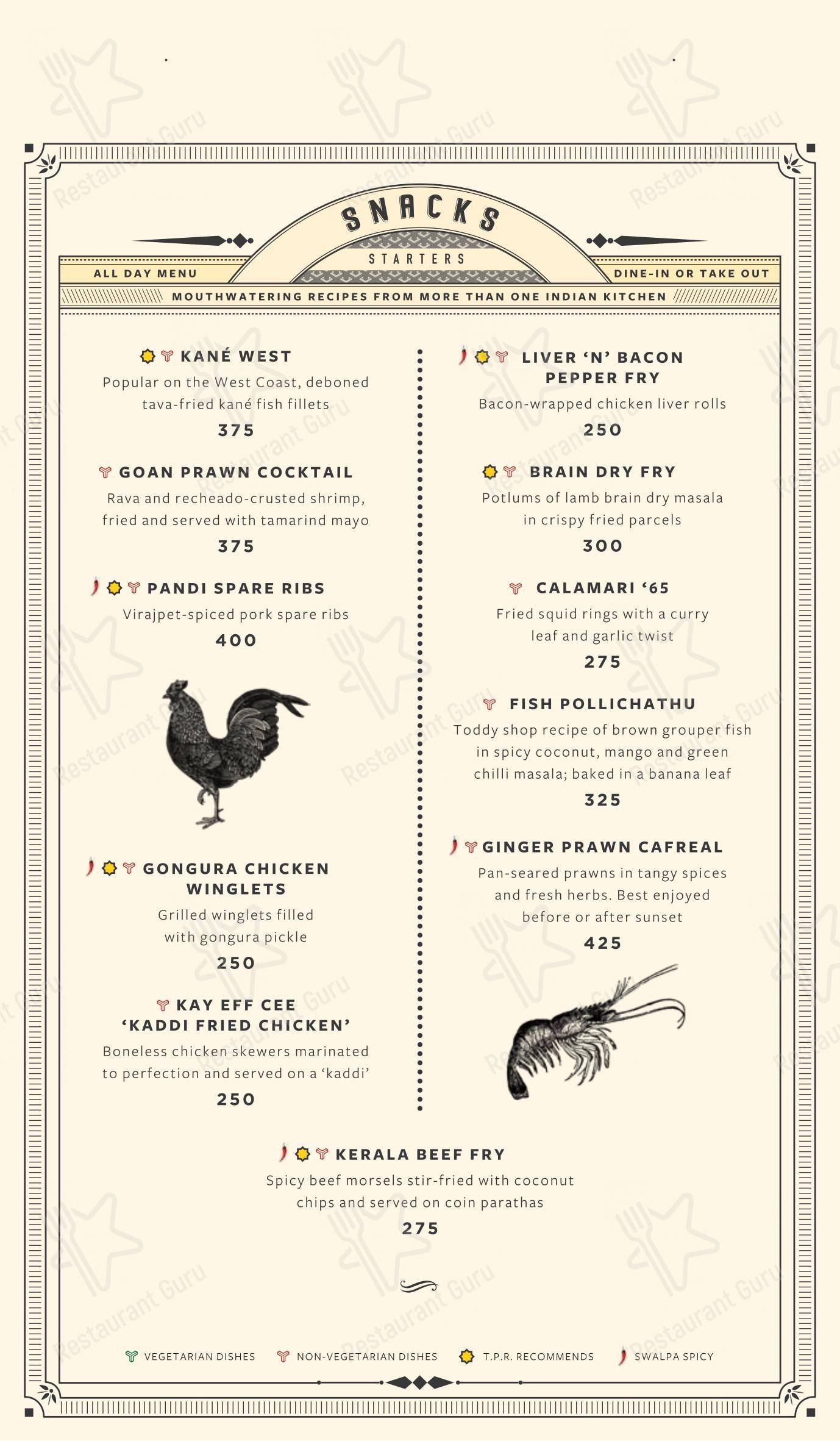 The Permit Room - Menu