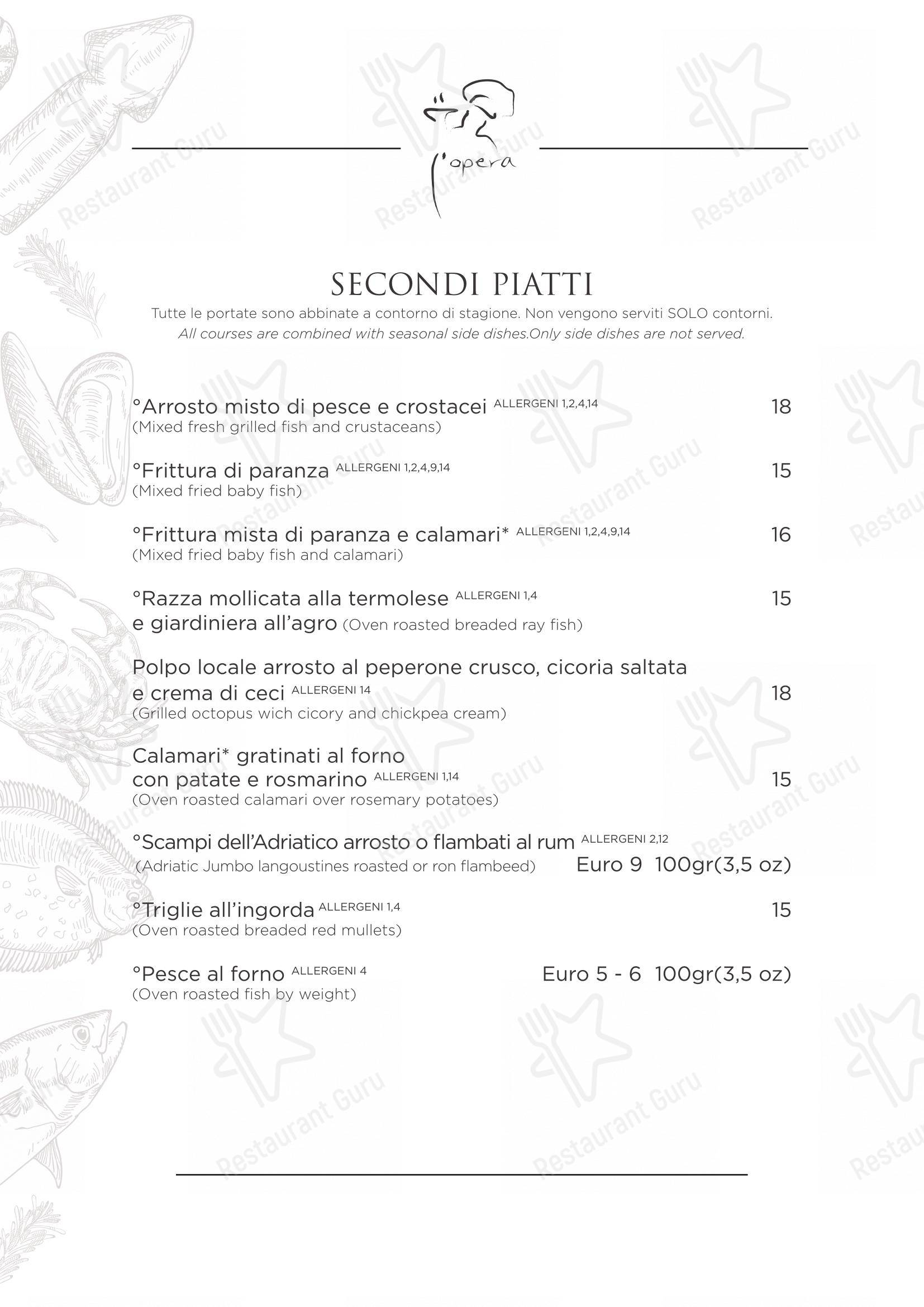 Menu di Trattoria L'Opera Termoli - Menu