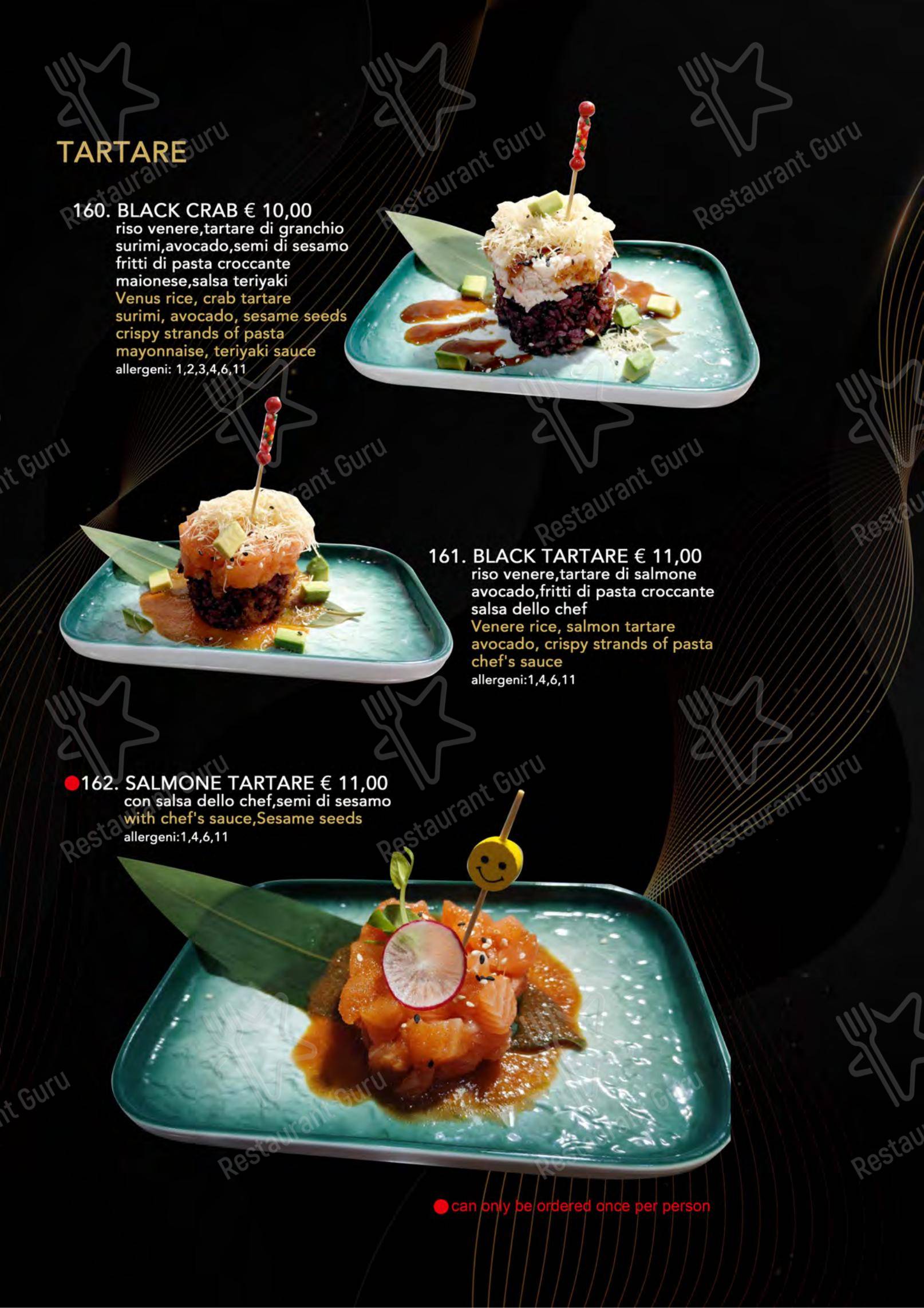 Yugo in Varazze - Menu