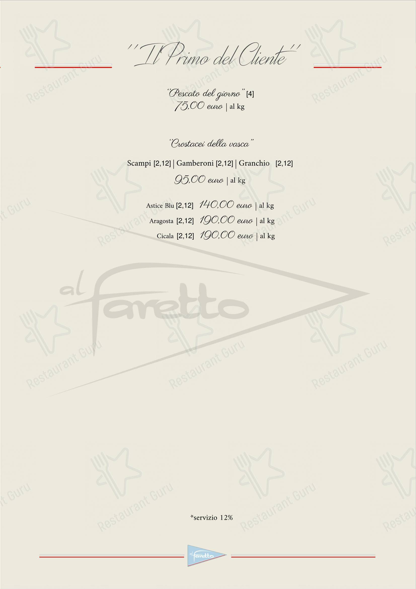 al Faretto - Terrazza sul mare in Napoli - Menu