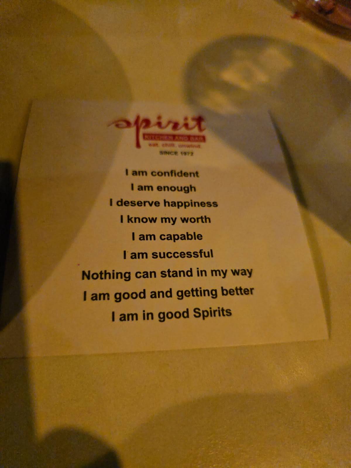 spirit Kitchen &bar,opp trade star. Jb nagar Andheri east mumbai 400059 menu