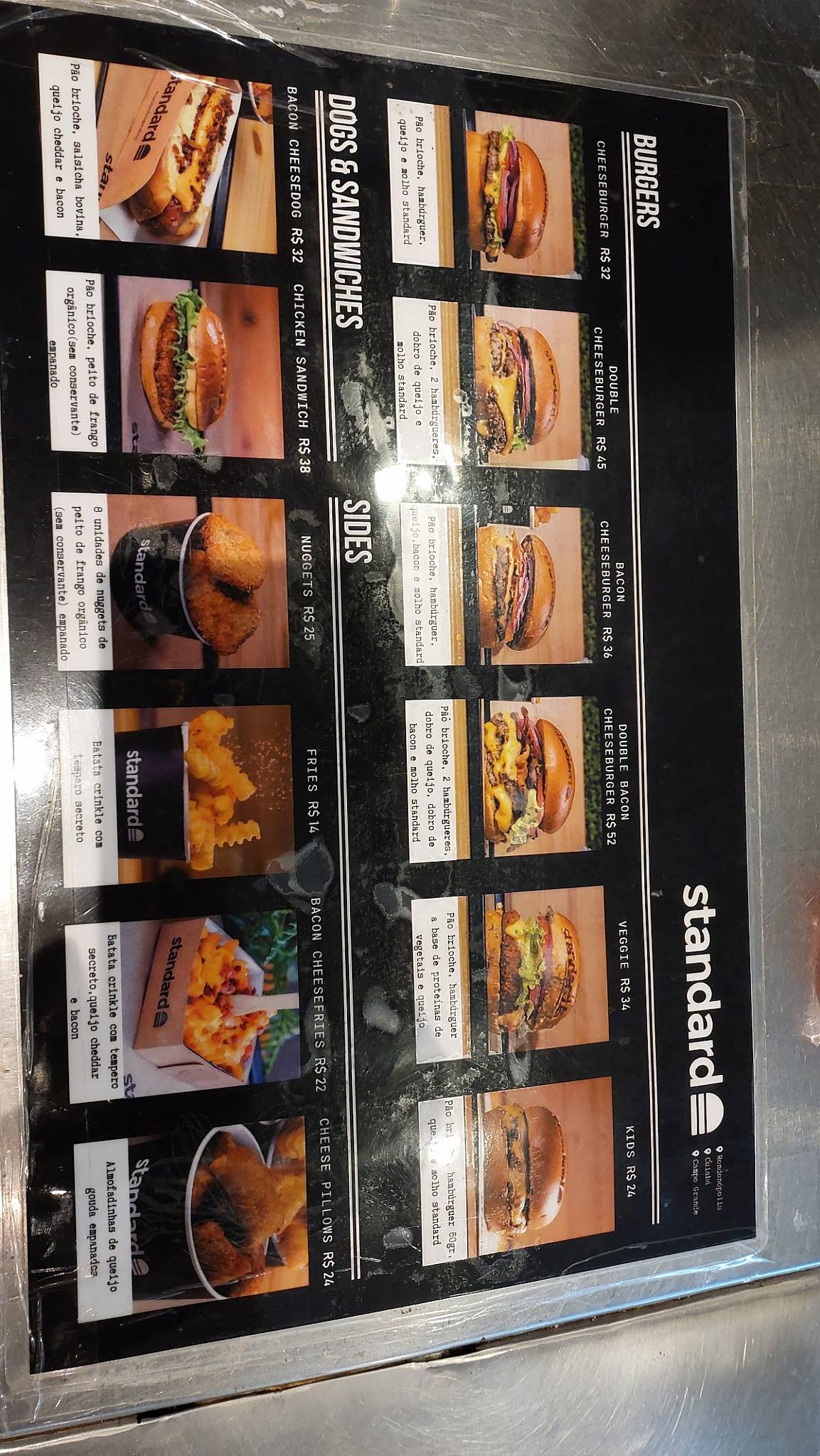 standard burger cardápio