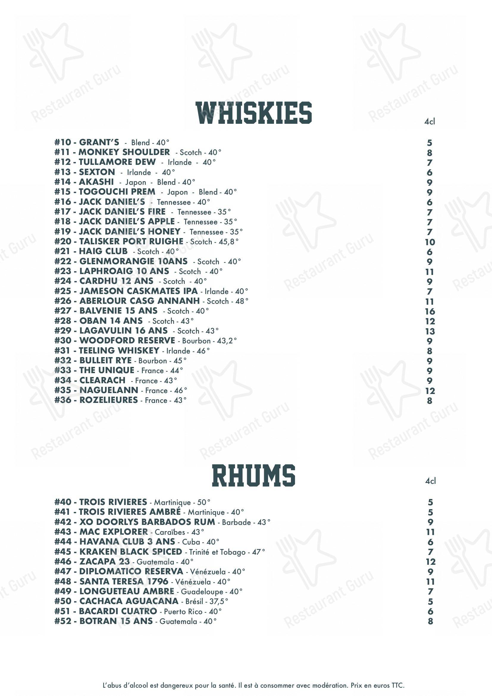 Крафт меню pour BDS Restaurant Rennes dans Rennes