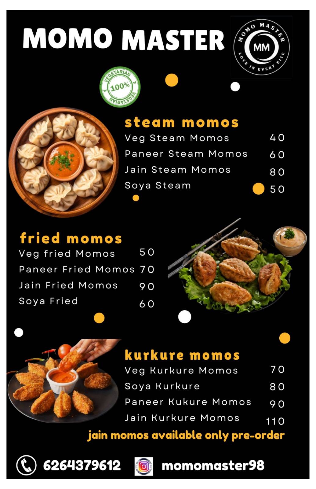 Momo Master menu