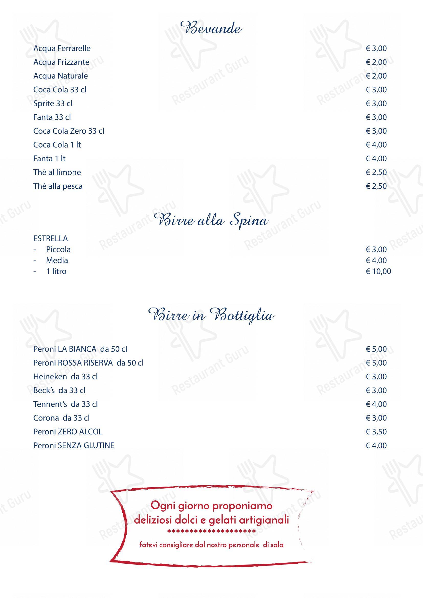 LA PASSEGGIATA - Ristorante, Pizzeria, Bar e Pasticceria in Ruffano - Menu