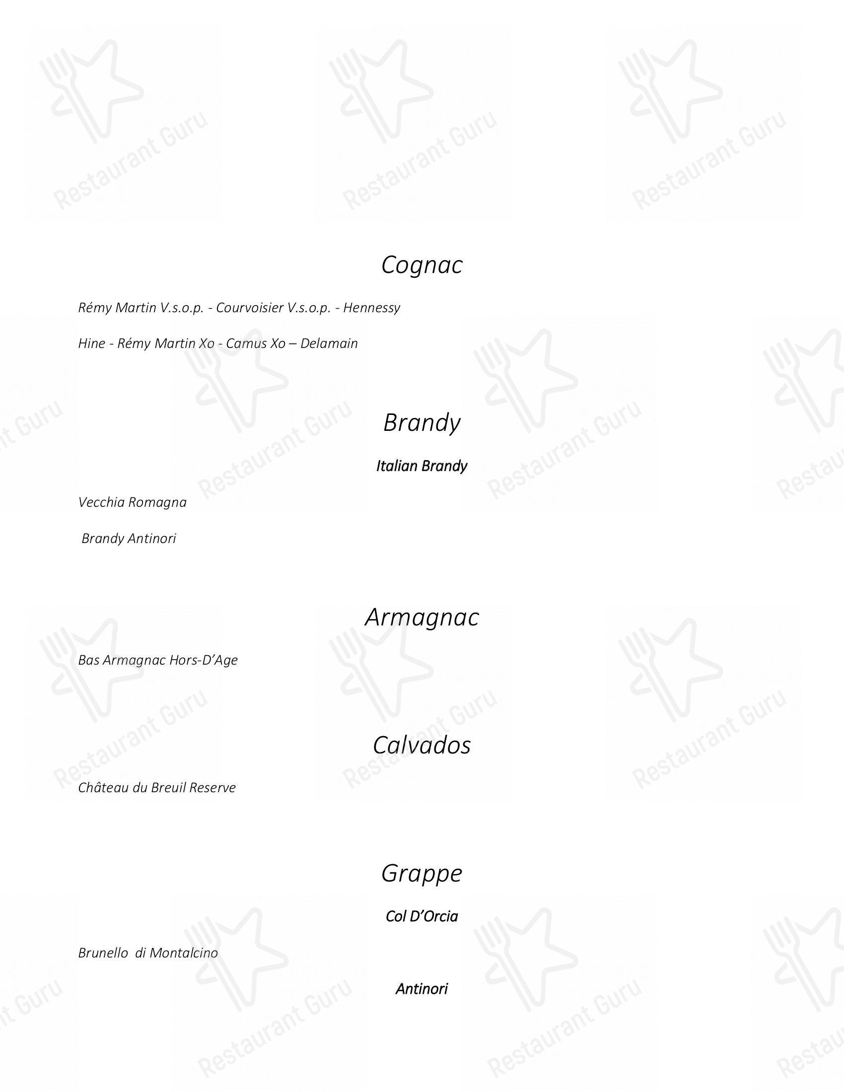 Menu per Ristorante La Terrazza at Villa Le Calvane in Montespertoli