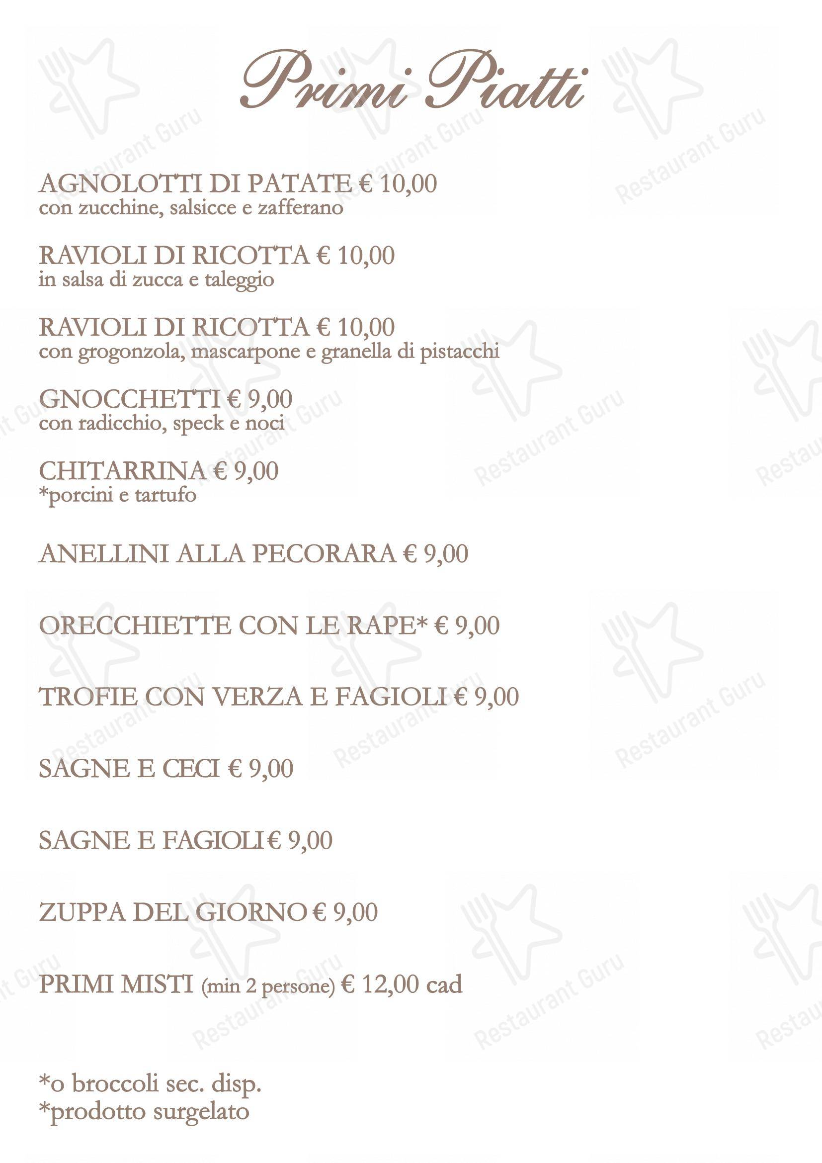 Ristorante Ragno D'Oro in Manoppello Scalo - Menu
