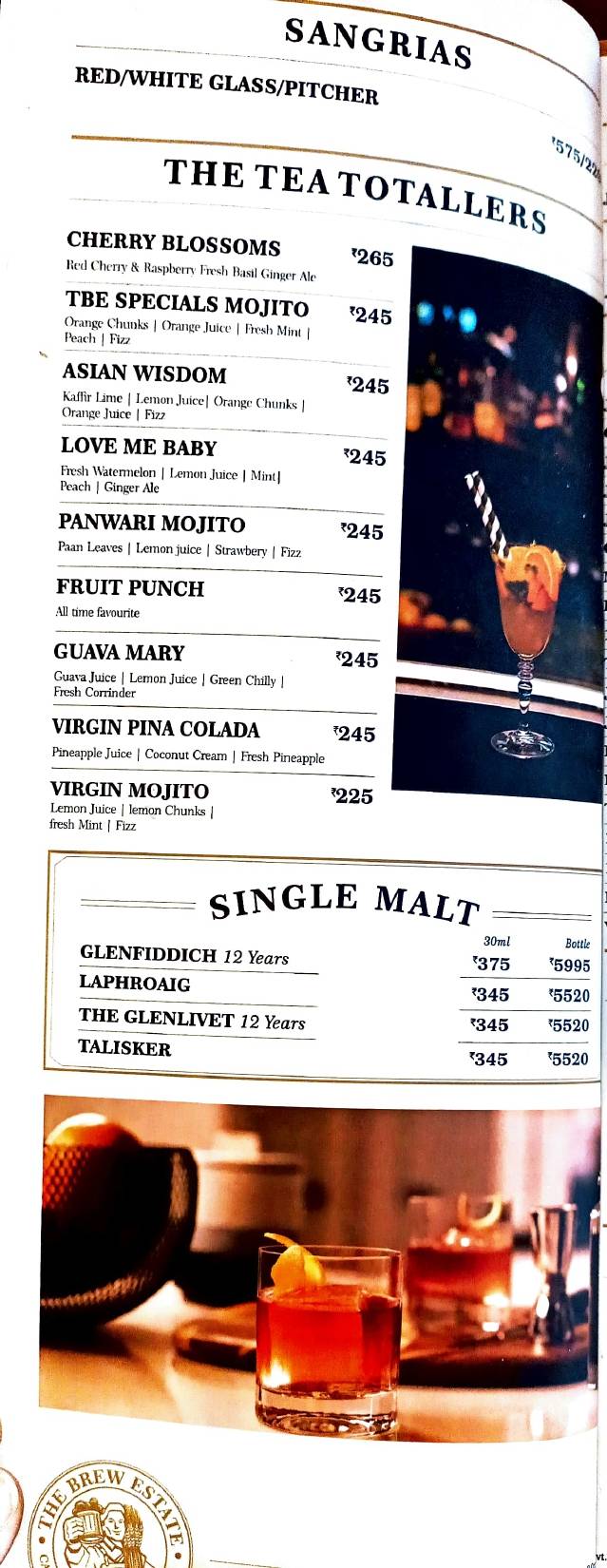 The Brew Estate Pathankot menu