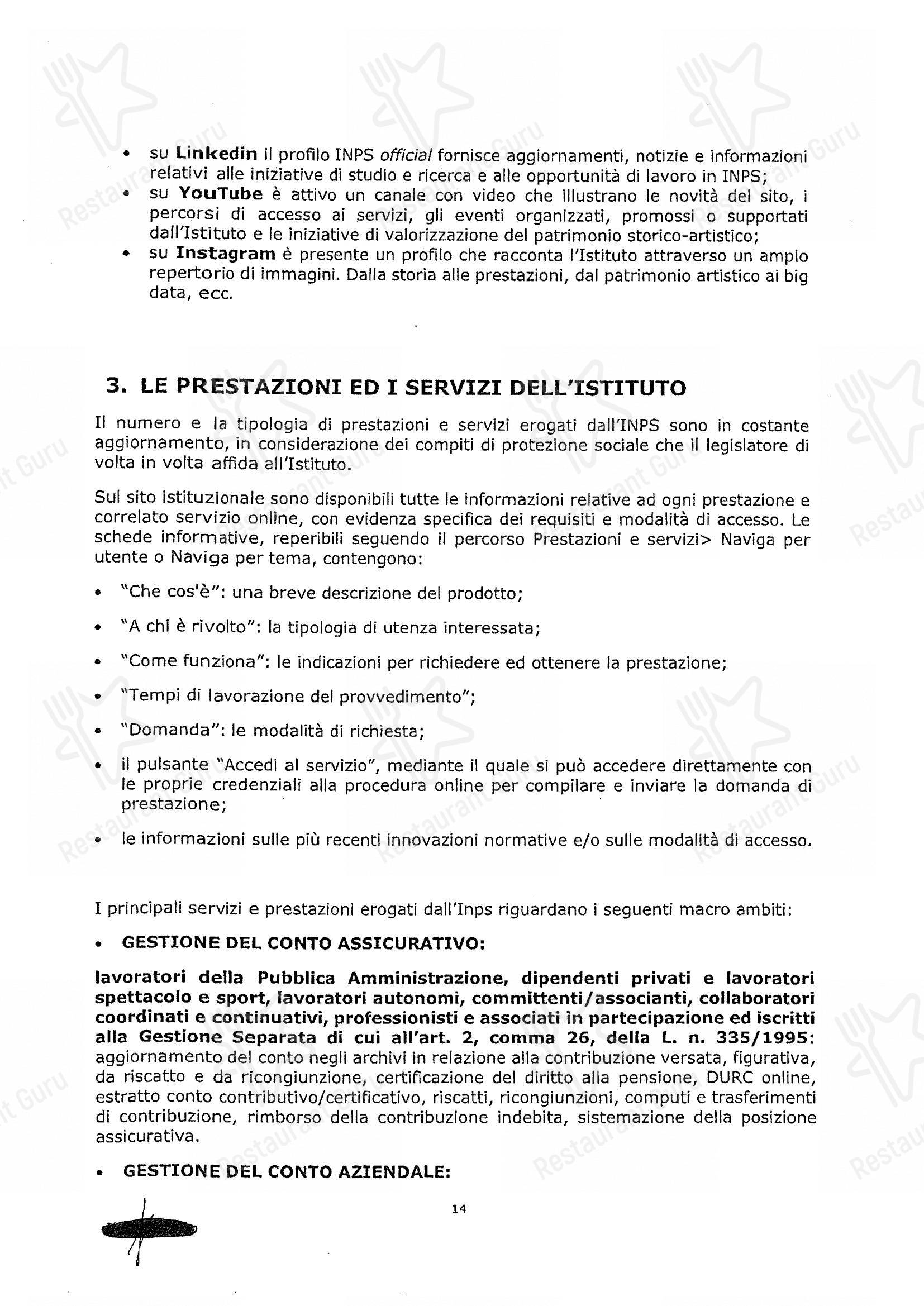 Menu bar per Woods - Centocelle ristorante
