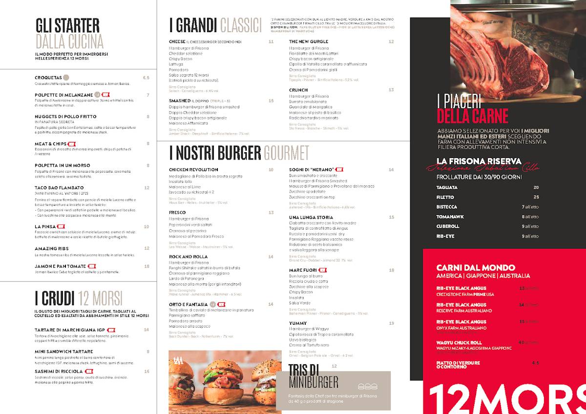 Menu di 12 Morsi - Burger Beef Bar (Napoli) 