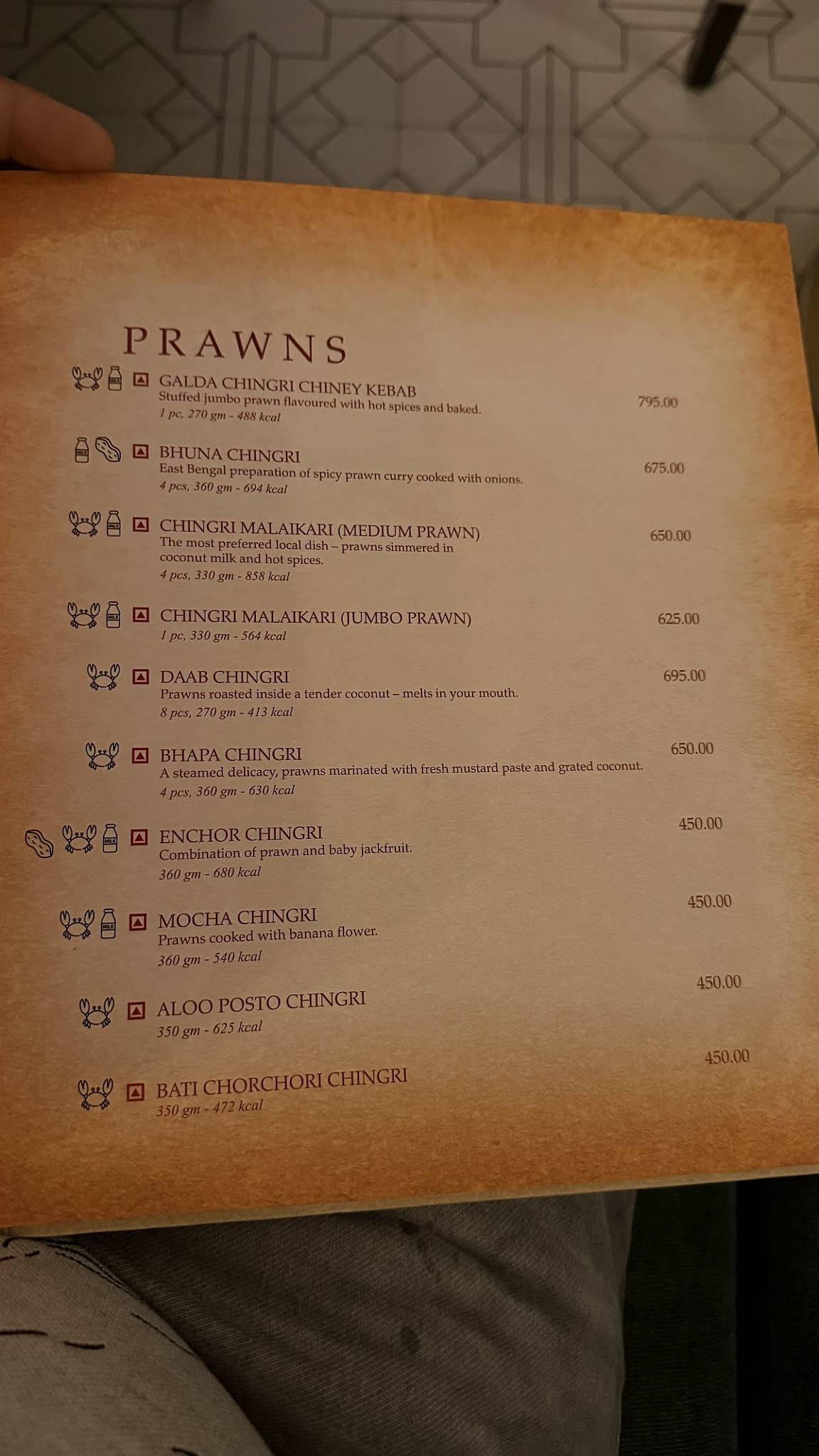 6 Ballygunge Place, Chowringhee menu