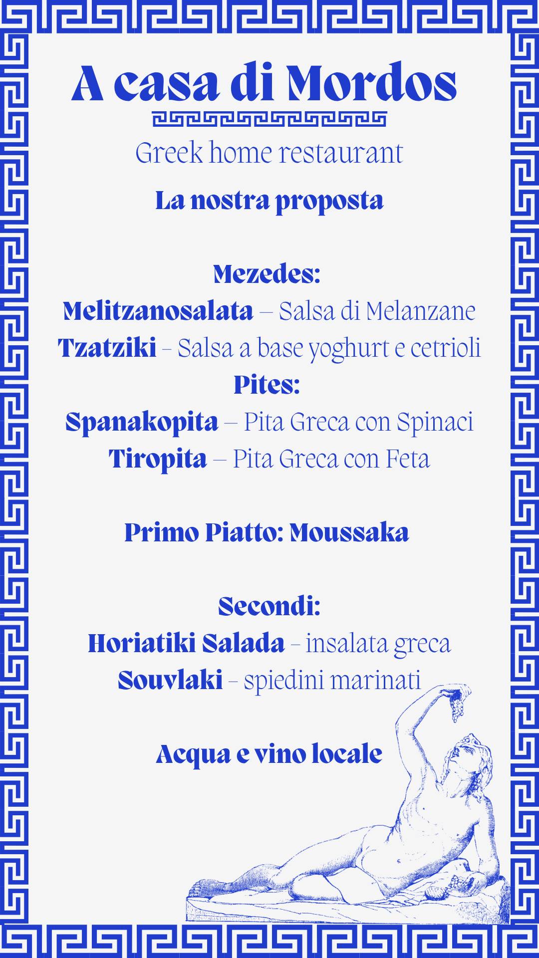 Menu di A Casa di Mordos - Greek Home Restaurant 