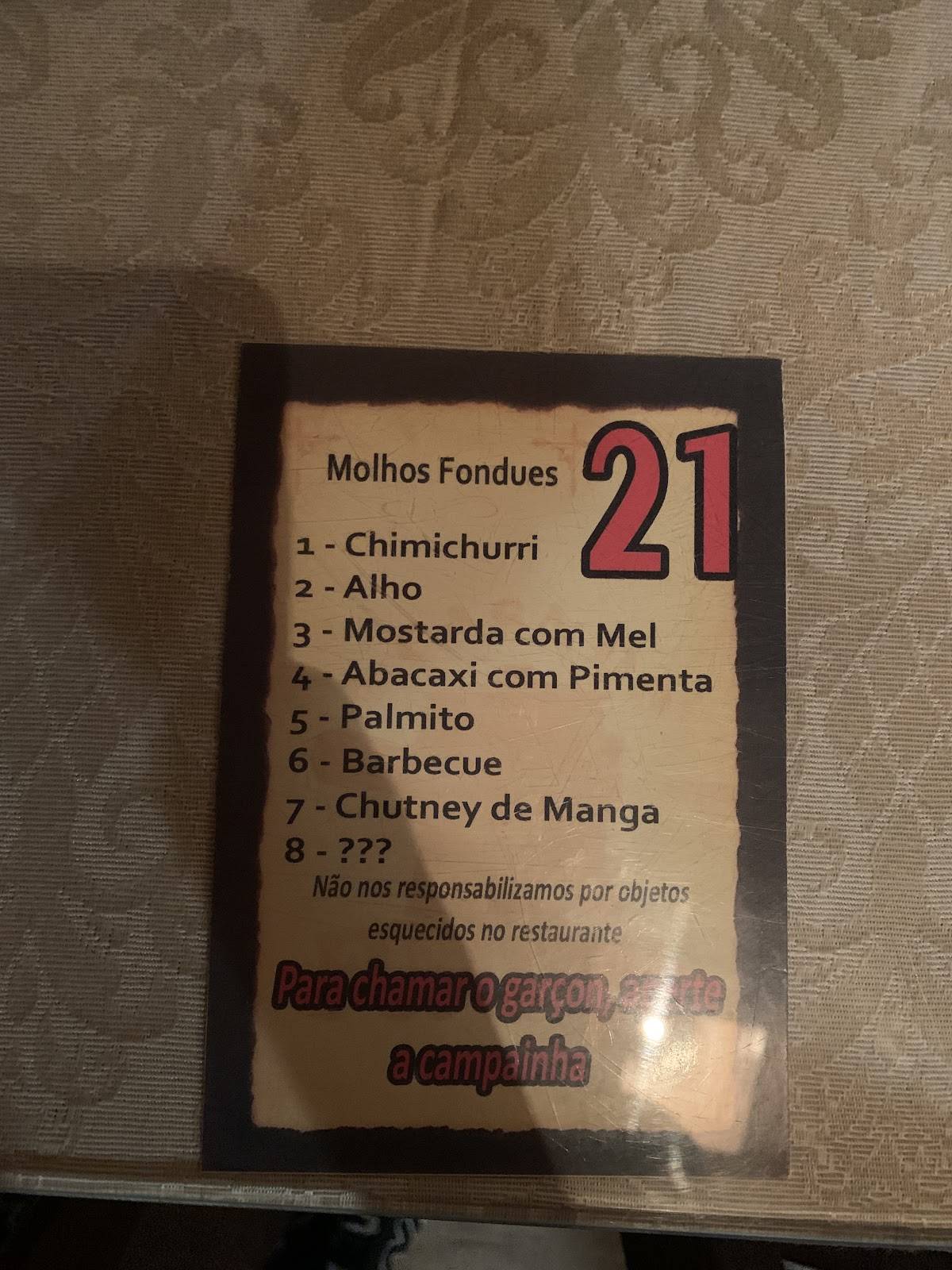 A Casa do Fondue cardápio