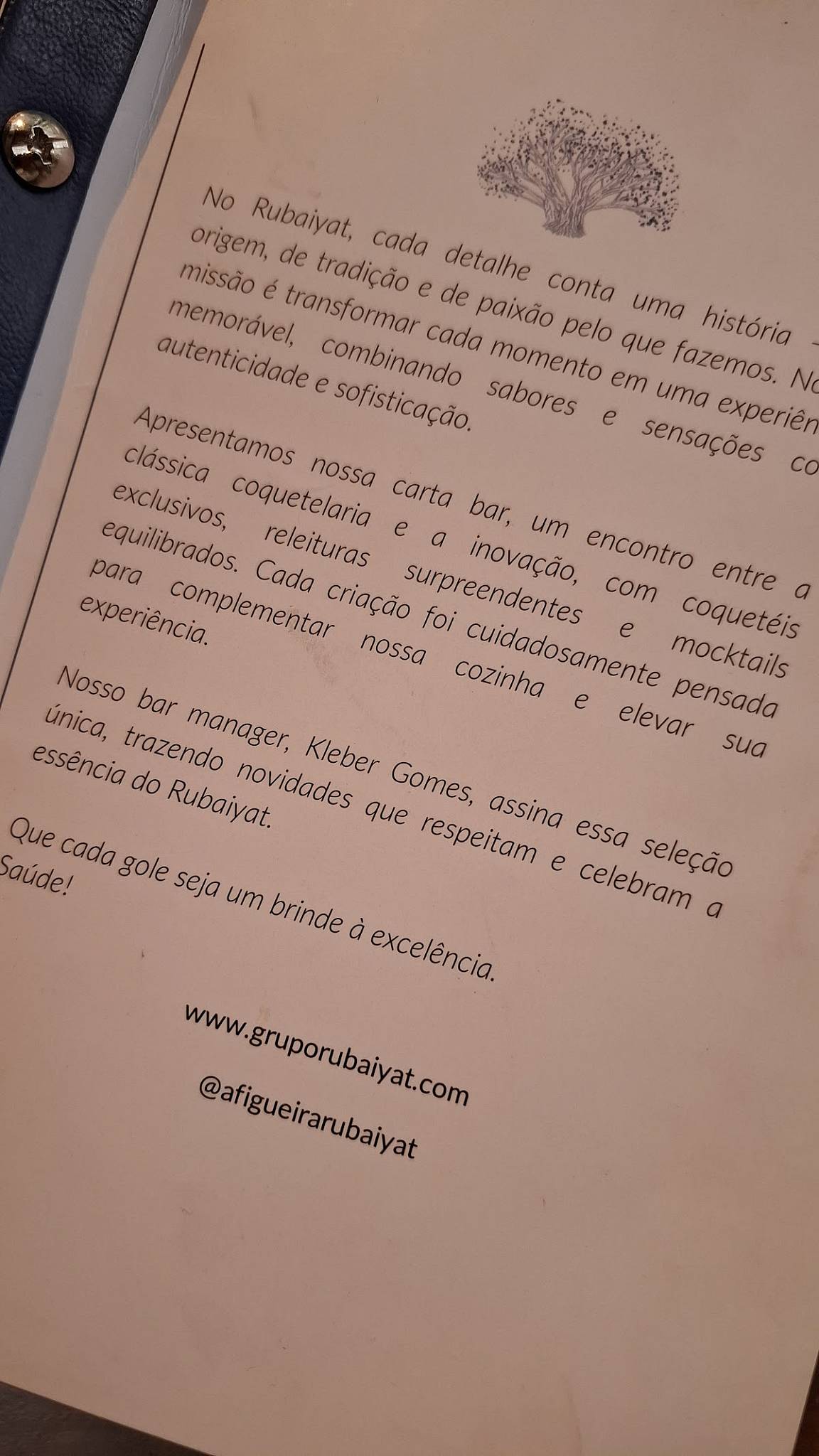 A Figueira Rubaiyat cardápio