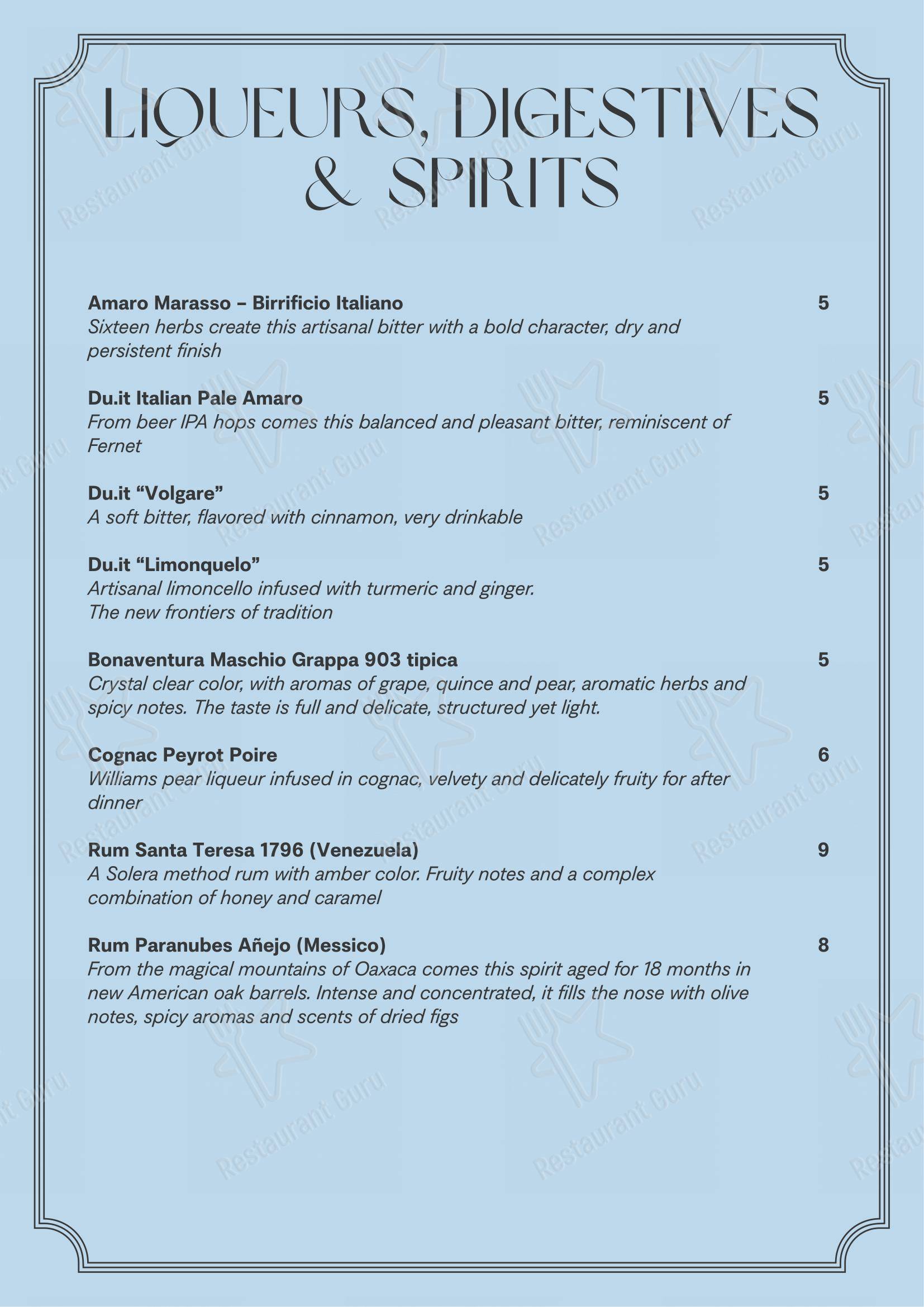 菜单 per ’a Puteca pizzeria