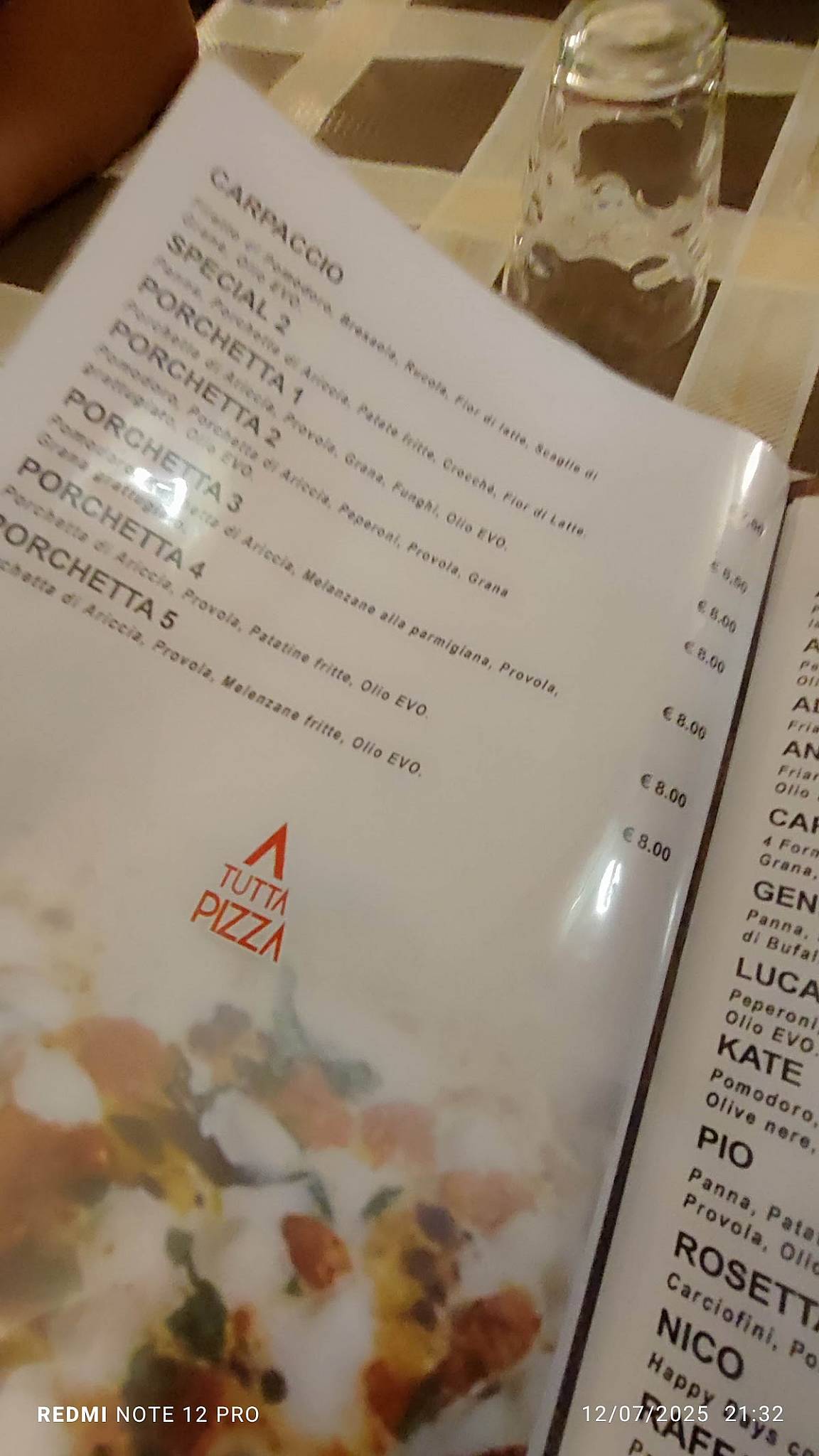 Menu di A tutta pizza 