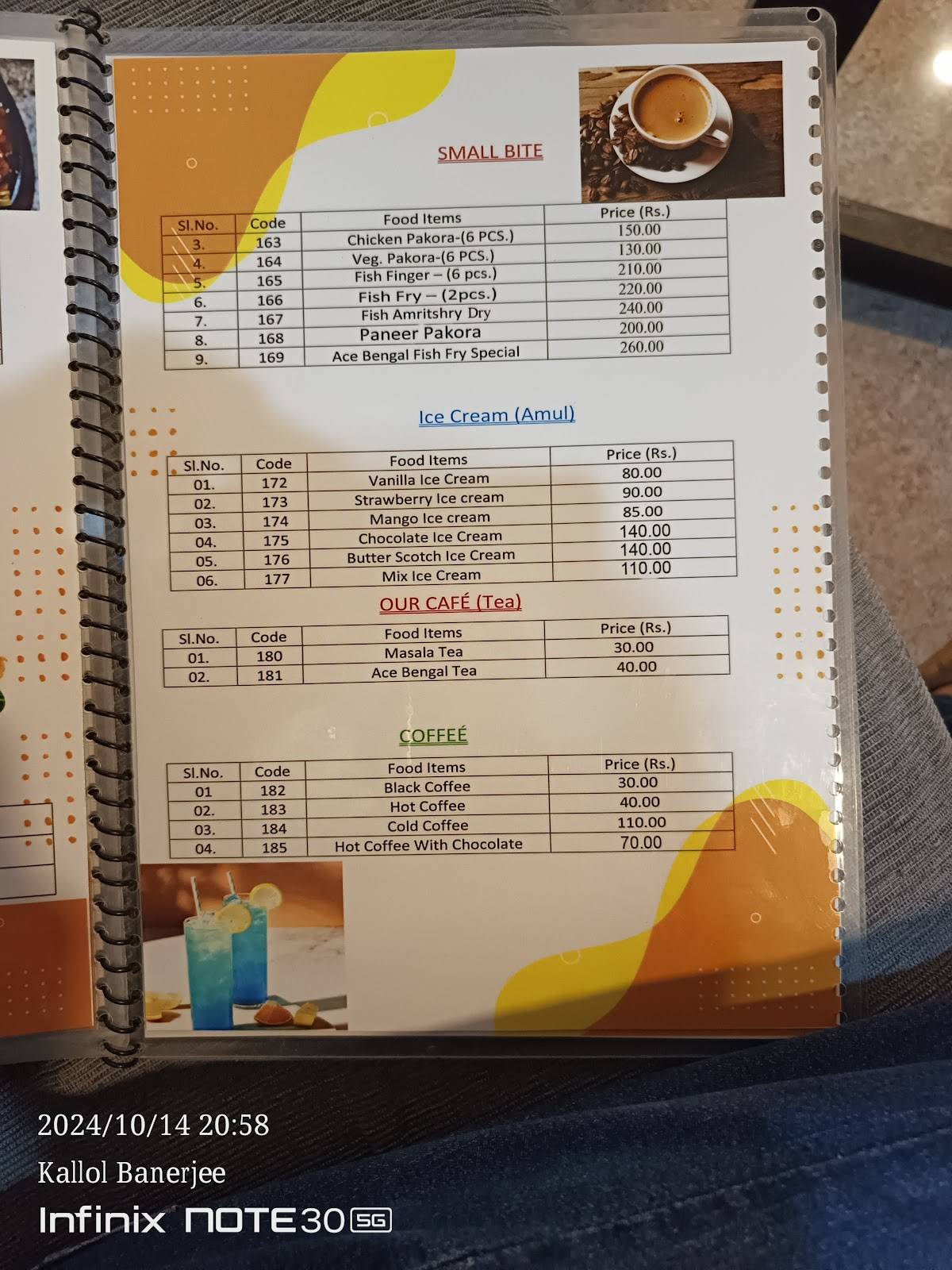 ACE-BENGAL ROOFTOP menu