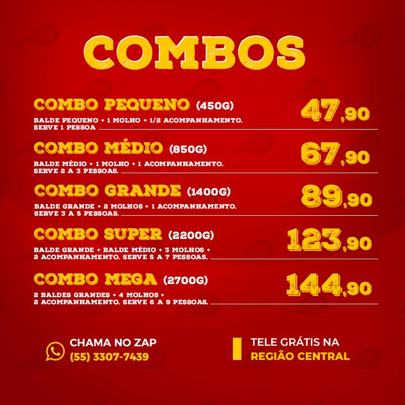 ALK Chickens cardápio