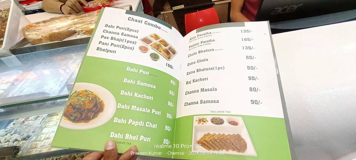 APURVA SWEETS & BAKERY PALLA STREET menu