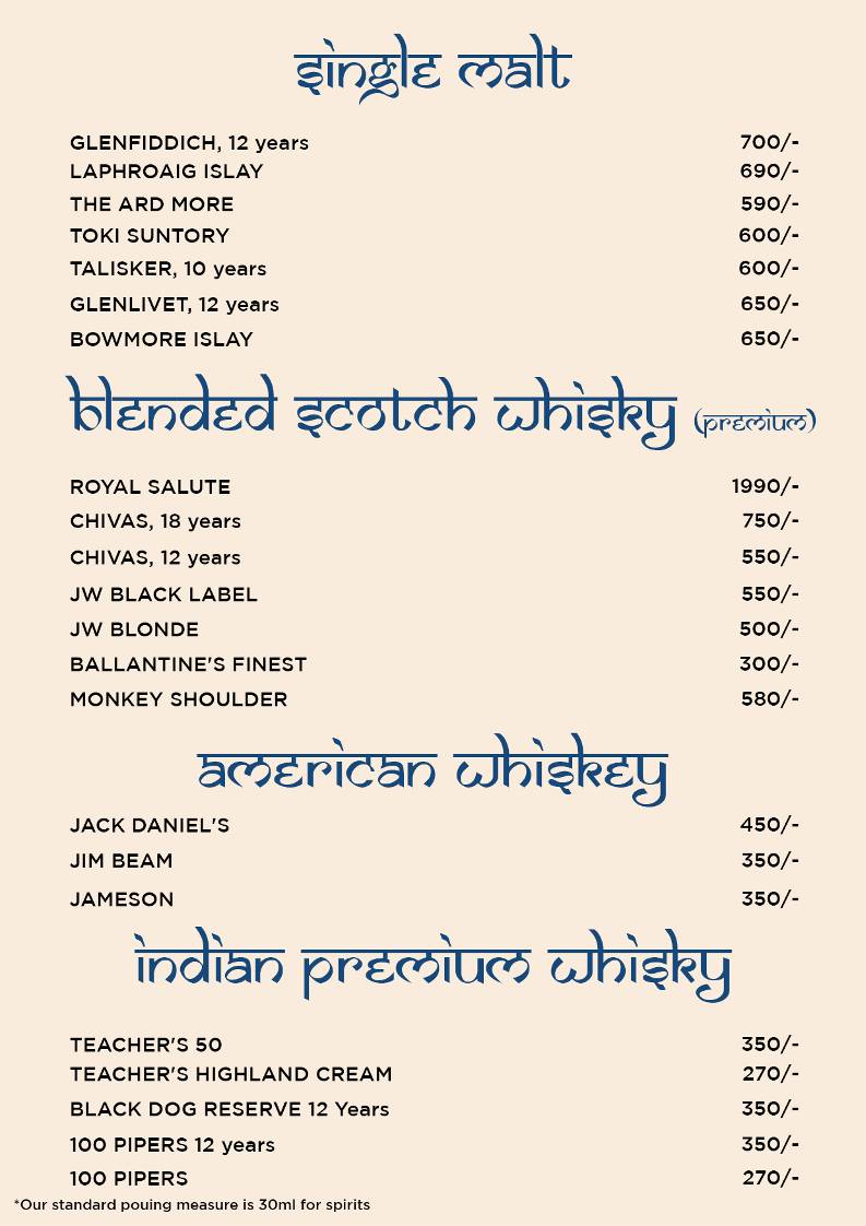 Aangan Restro Bar menu