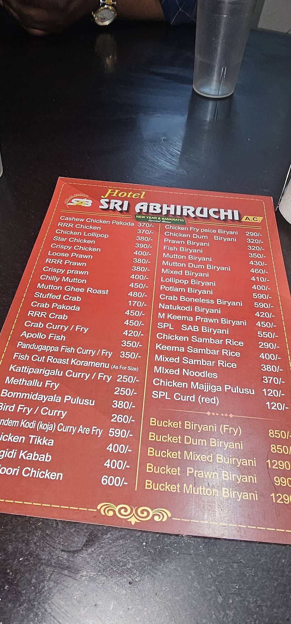 Abhiruchi Restaurant menu