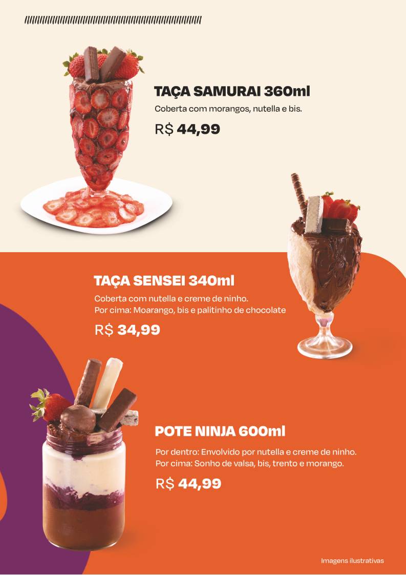 Açaí do Ninja Parque Amazônia cardápio
