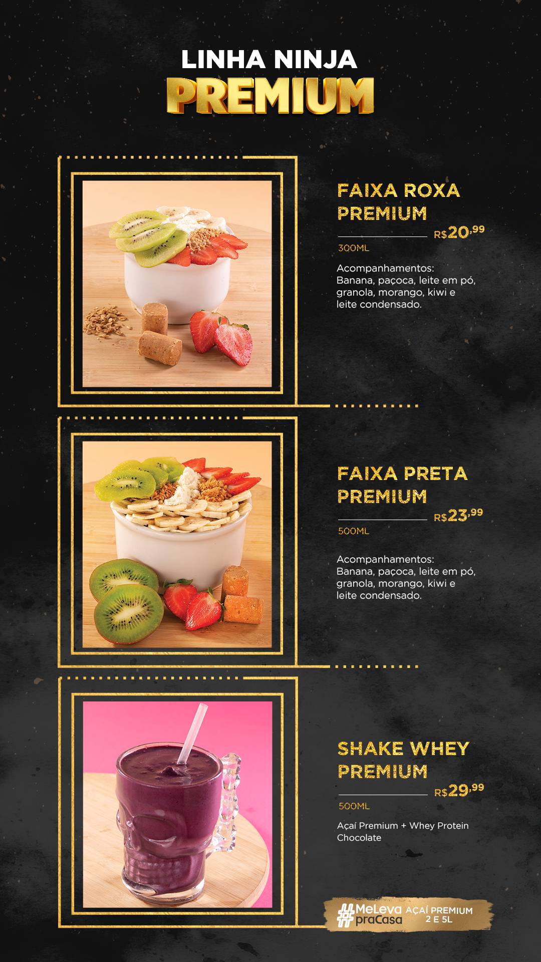 Açaí do Ninja Parque Amazônia cardápio