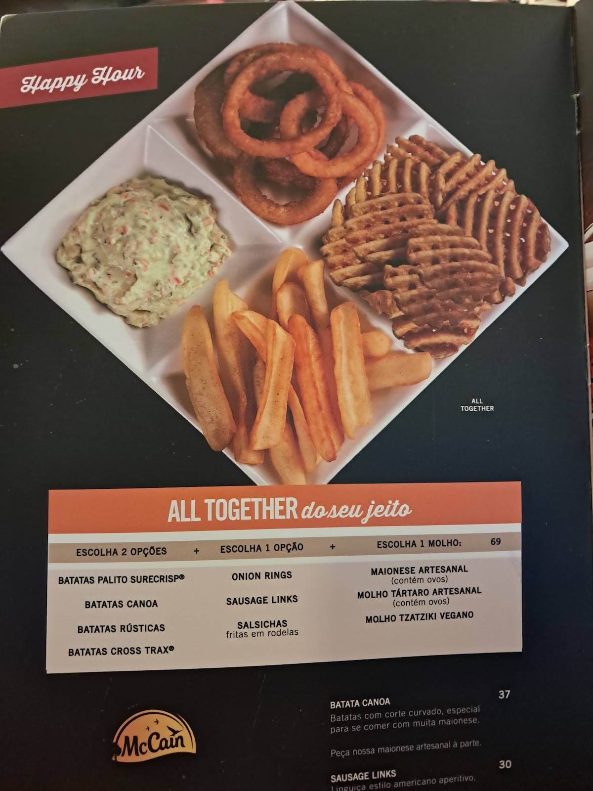 Achapa Hamburgers - Aclimação cardápio