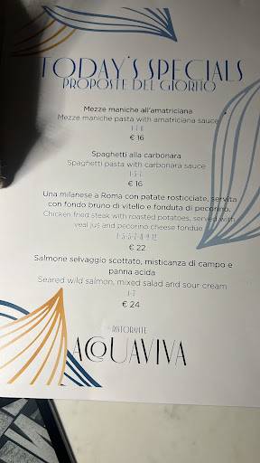 Menu de Acquaviva