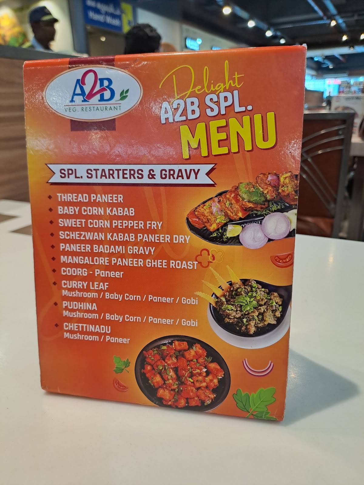 Adyar Ananda Bhavan - A2B menu