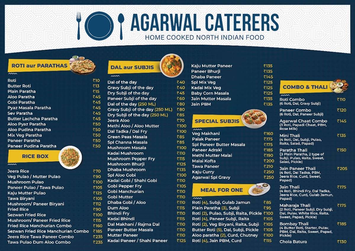 Agarwal Caterers menu