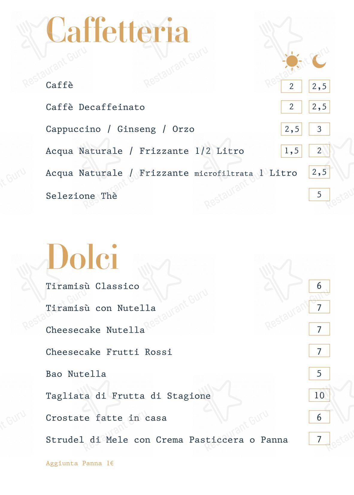 菜单 per Agnese bistrot pub & bar