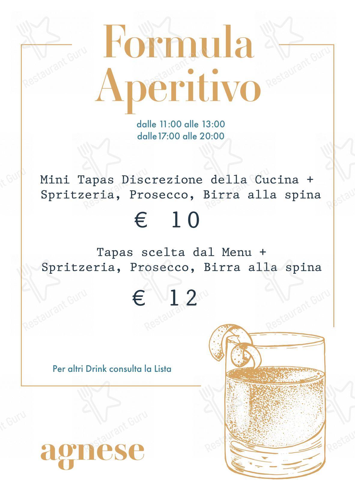 Menu di Agnese bistrot - 菜单