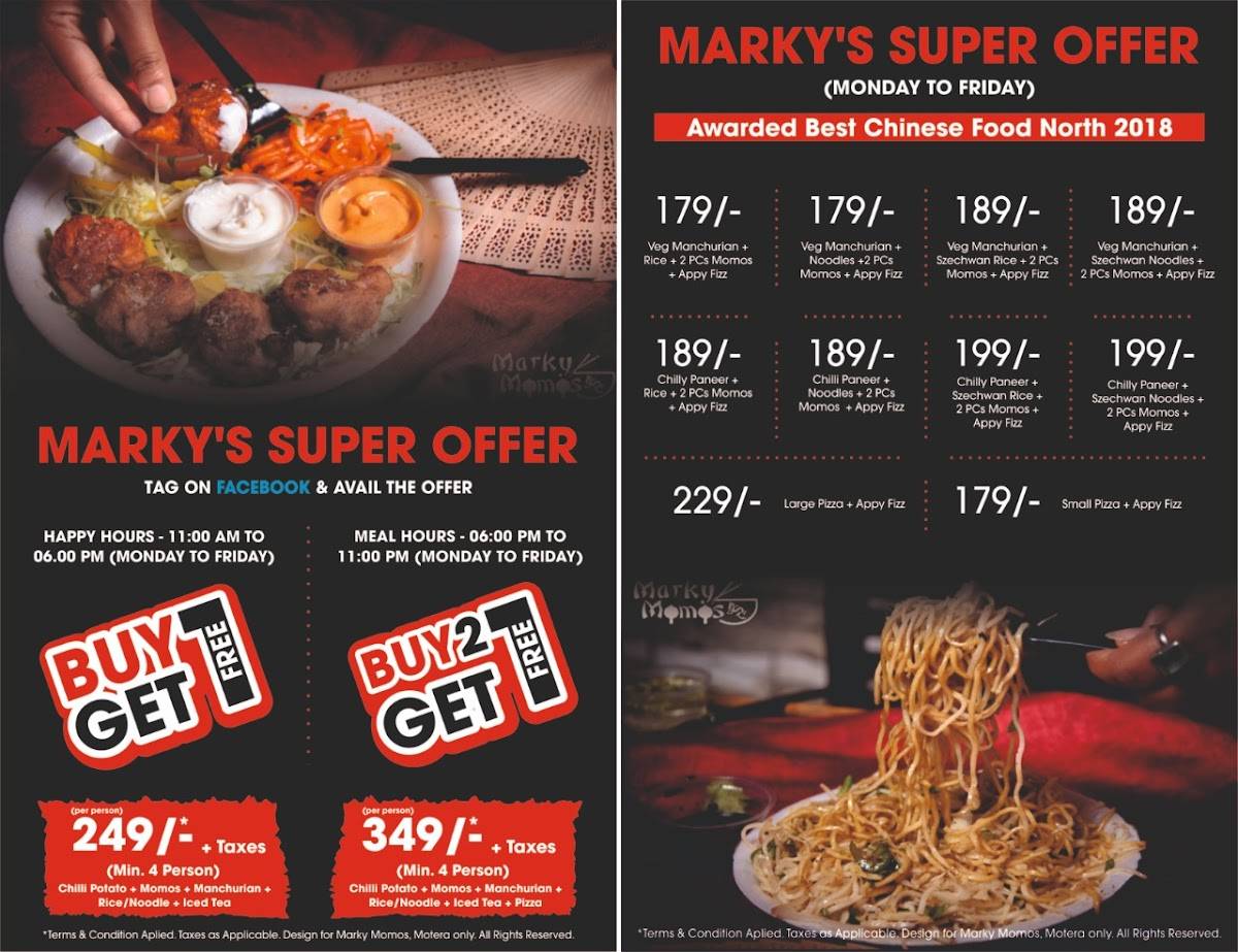 Marky Momos menu