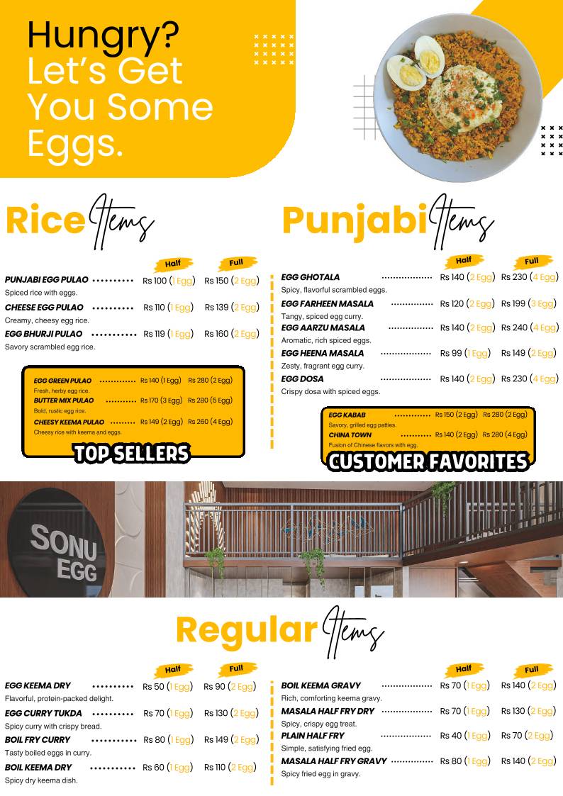 Sonu Egg World - Best Egg Restaurant menu