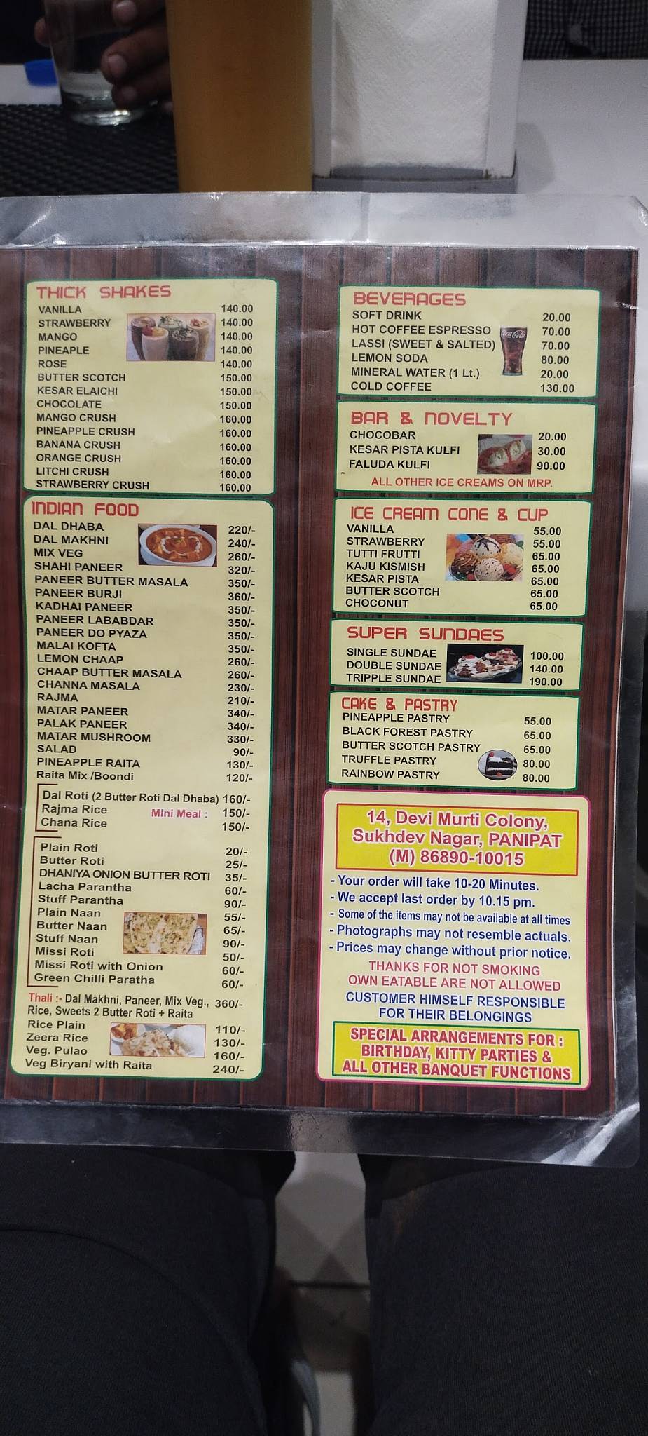Ahuja Sweets menu