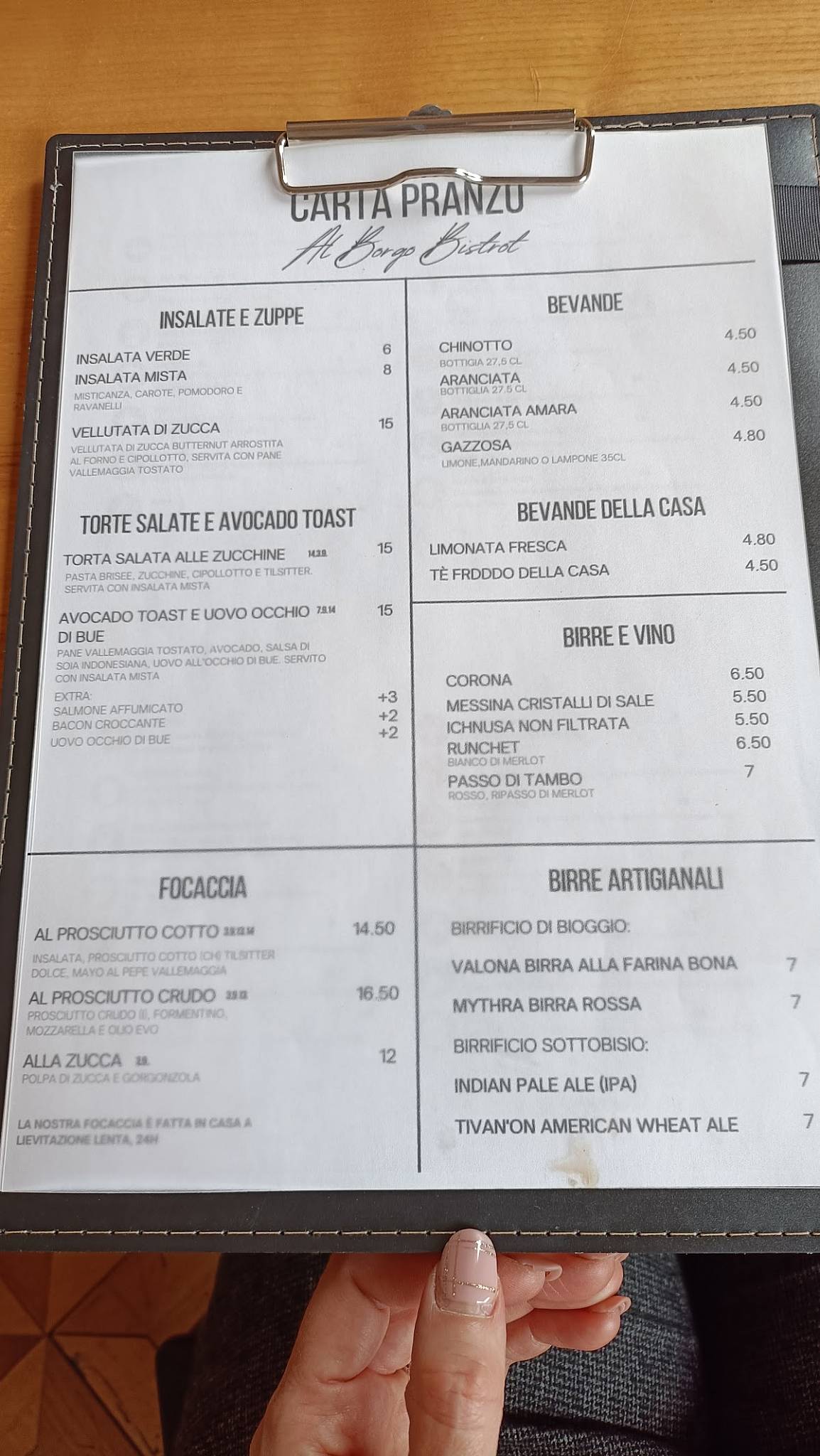Menu di Al Borgo Bistrot 
