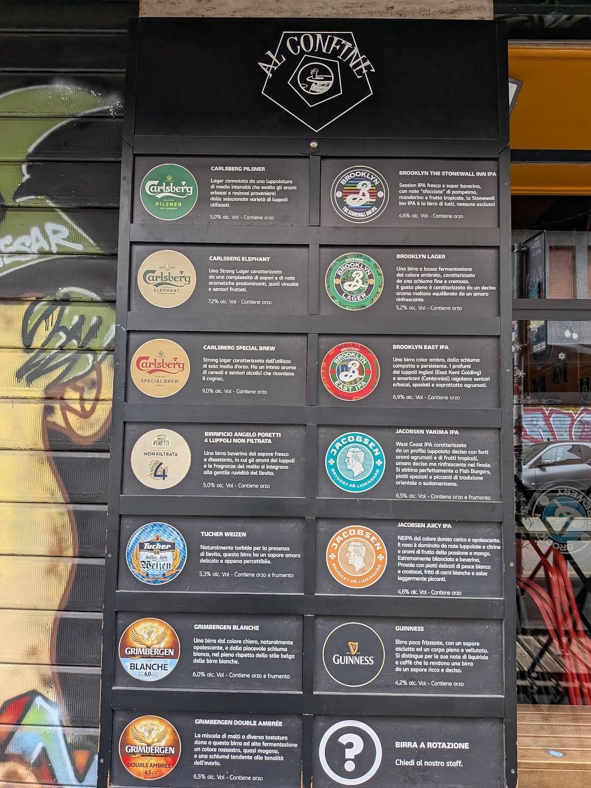 Menu di Al Confine 