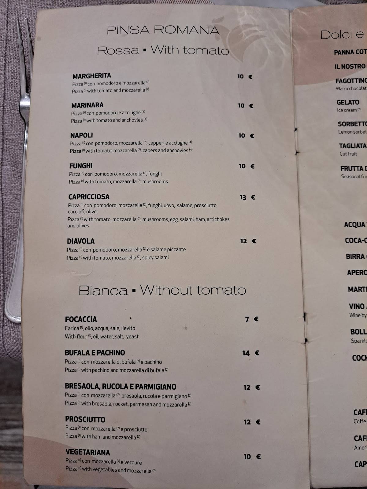 Menu di Antica Trattoria Al Gallinaccio 