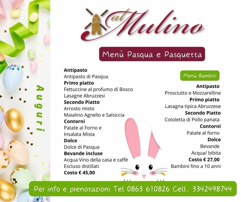 Menu di Al Mulino 