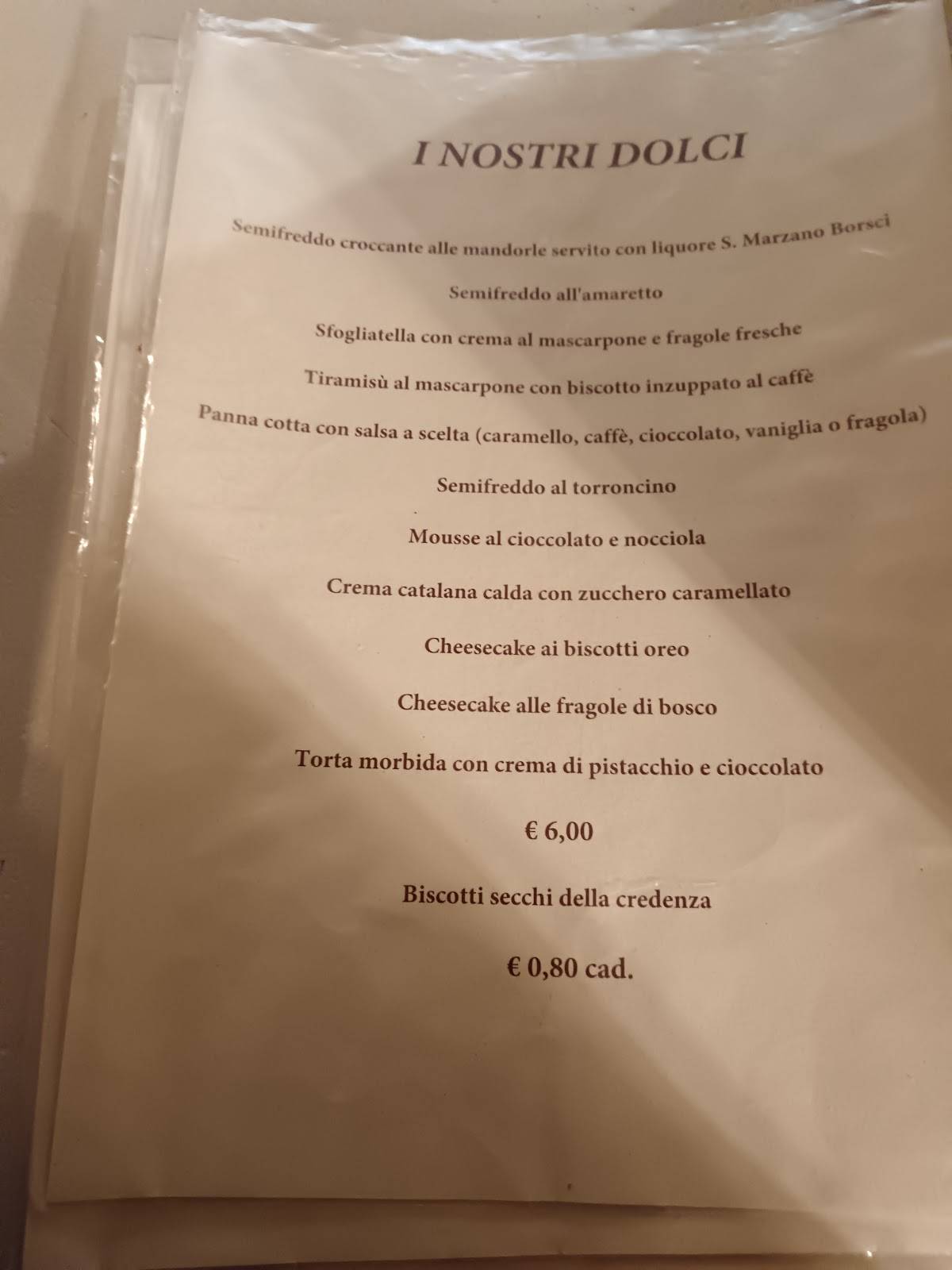 Menu di Al Ponte De Riposo 
