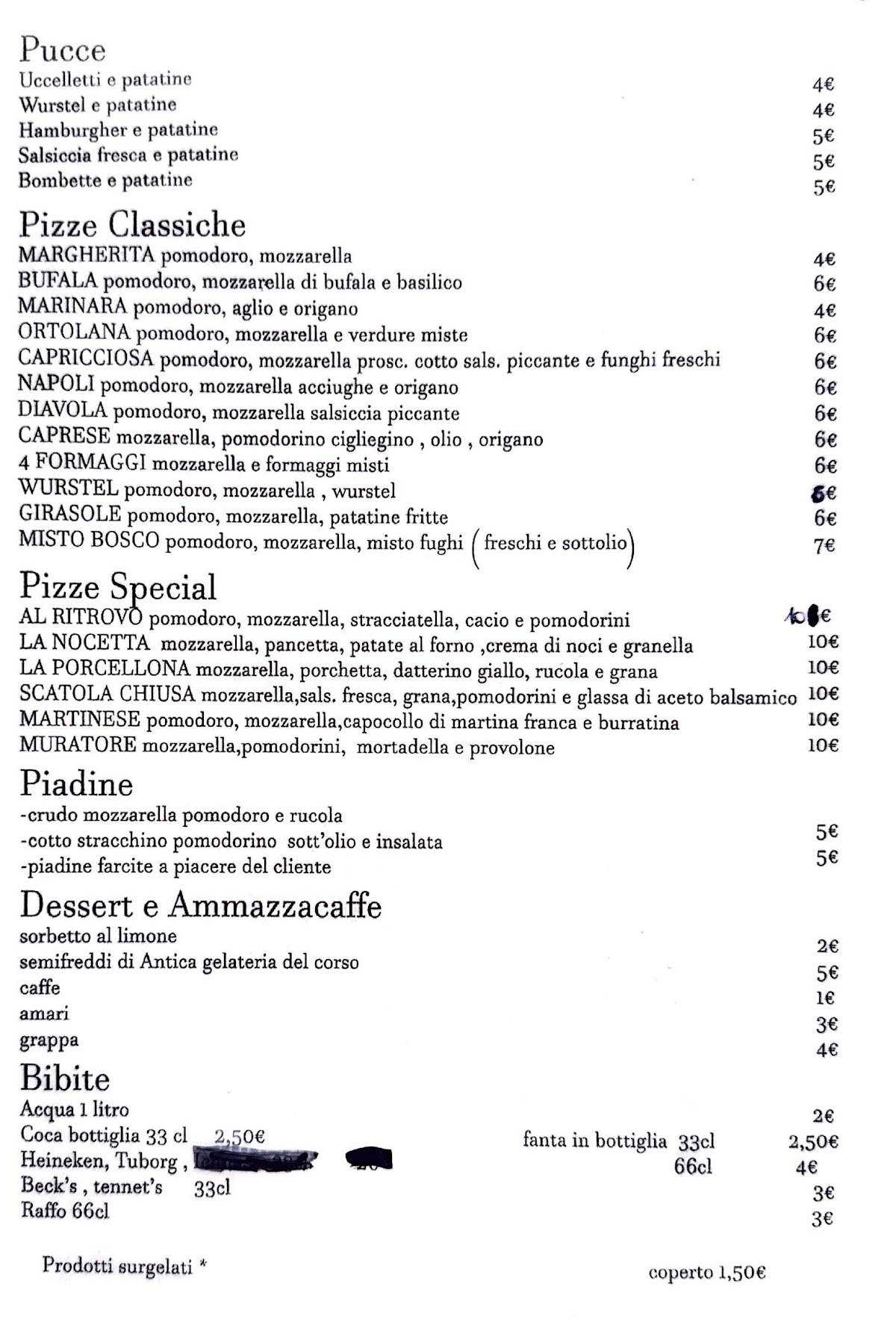 Menu di Al Ritrovo 