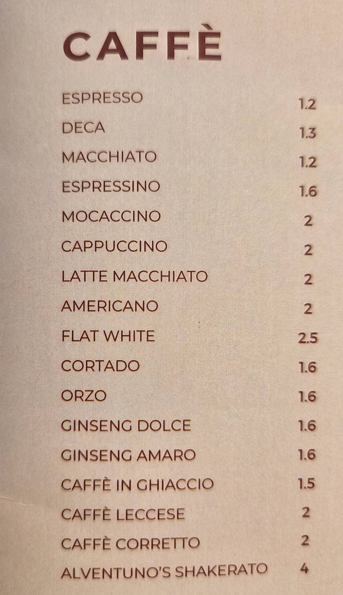 Menu di Alventuno 