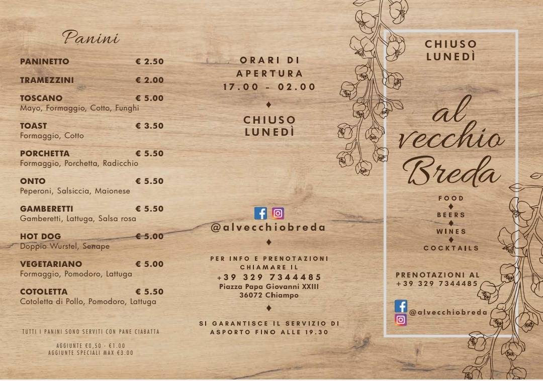 Menu di Al Breda - Bruschetteria 