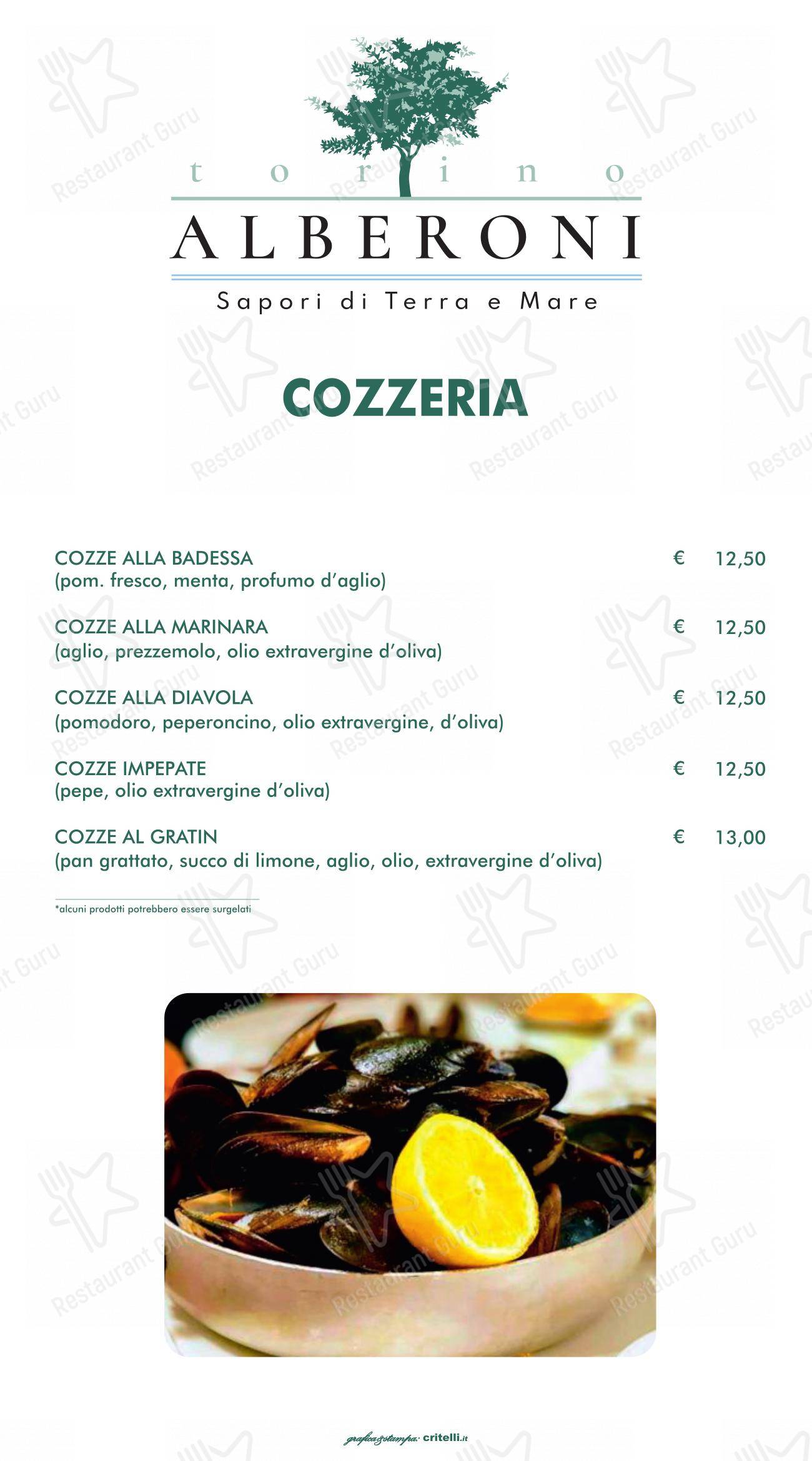 Menu di Alberoni - Menu
