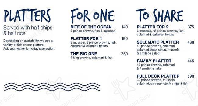 Menu de Ocean Basket Mall of the South